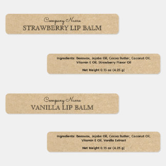 Rustic Kraft Paper Style Lip Balm Business Custom