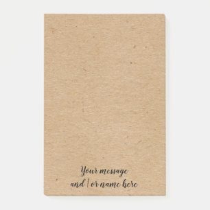 Rustic Kraft paper style personalised Post-it Notes
