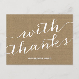 Rustic Kraft Paper Thank You Postcard