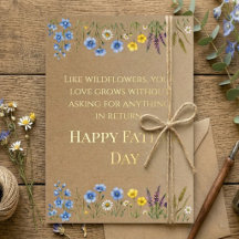 Rustic Kraft Paper Wildflower Father's Day Foil