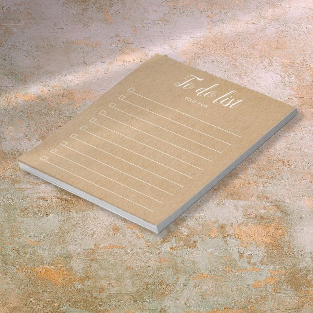 Rustic Kraft Personalized Checkbox To-Do List Notepad (Rustic Kraft Personalized Checkbox To-Do List Notepad)
