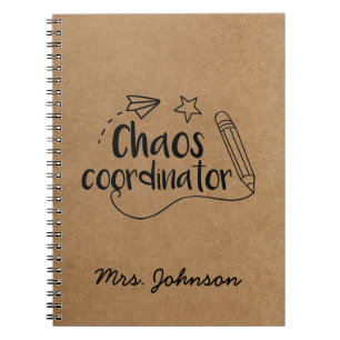 Rustic Kraft Personalized Teacher Notebook