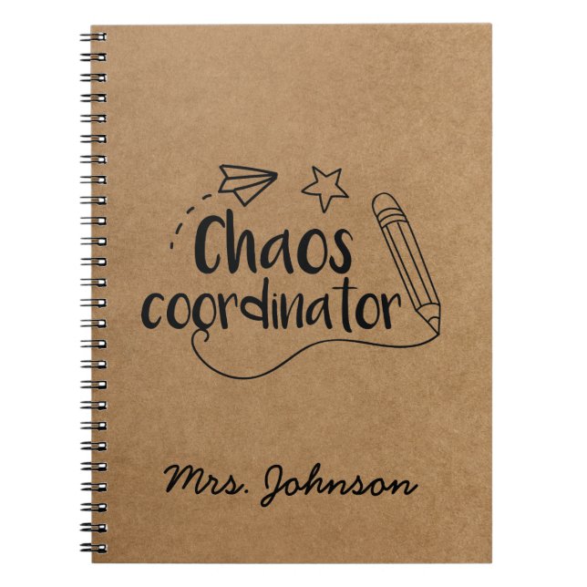 Rustic Kraft | Personalized Teacher Notebook (Front)