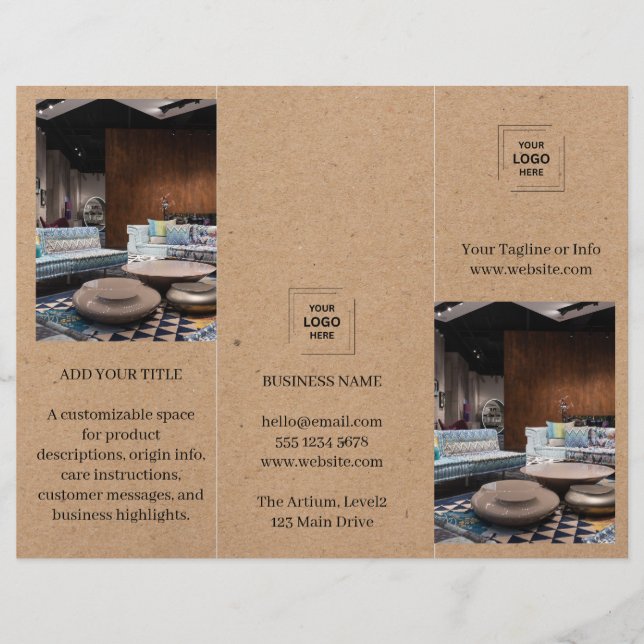 Rustic Kraft Photo Business Brochure Design (Front)