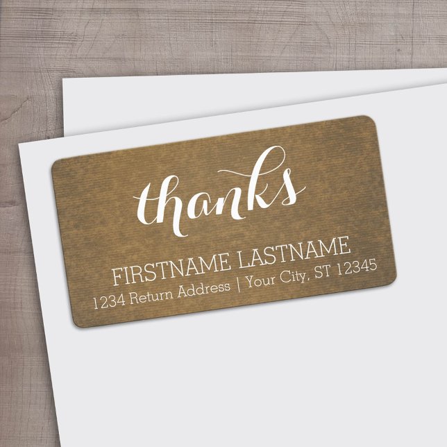 Rustic Kraft Print - Thanks Thanksgiving Family Label (Custom Label)