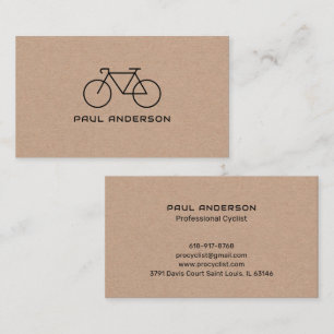 Rustic Kraft Professional Cyclist Personalized Business Card