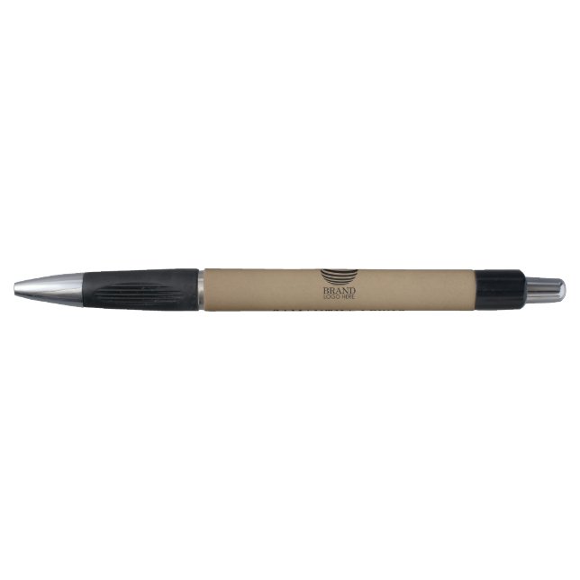 Rustic Kraft Promotional Business Logo & Name Pen (Front)