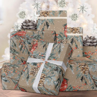 Rustic Kraft Red Cardinal Juniper Branches Berries