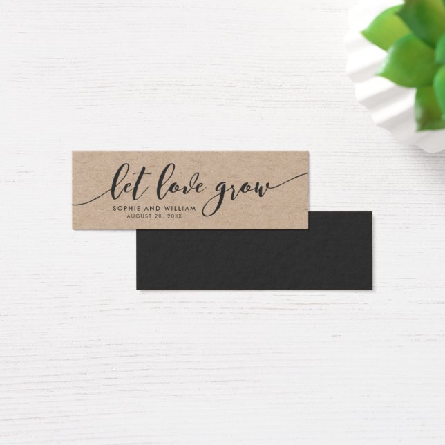 Rustic Kraft Relax Script Wedding Let Love Grow (Desk)