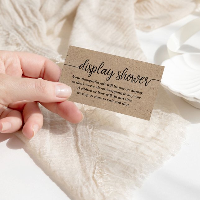Rustic Kraft Script Display Shower Insert Card (Creator Uploaded)