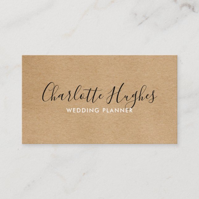 Rustic Kraft Signature Business Card (Front)