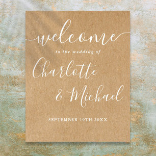 Rustic Kraft Signature Script Mariage Affiche de b