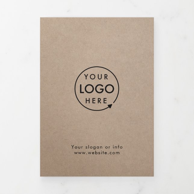 Rustic Kraft Simple Logo Tri-fold Brochure (Cover)