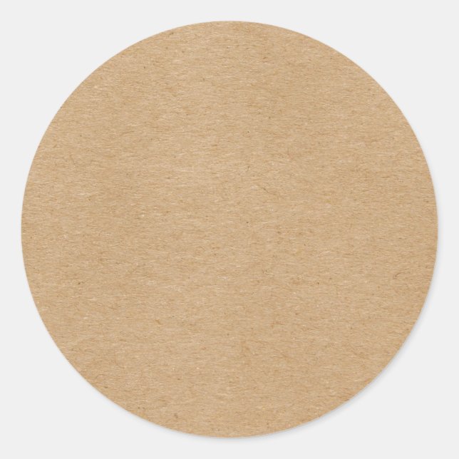 Rustic Kraft Simple Stylish Boho Classic Round Sticker (Front)