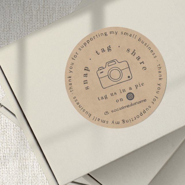 Rustic Kraft Snap Tag Share Thank You Business (Rustic Kraft Snap Tag Share Thank You Business)