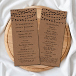 Rustic Kraft String Lights Wedding Program<br><div class="desc">Simple yet elegant, the string lights on rustic Kraft wedding collection is a stunning design featuring lovely white hanging string lights on a Kraft effect background, which is perfect for any rustic wedding celebration. These programs can be personalized for your special occasion and would make the perfect order of service...</div>