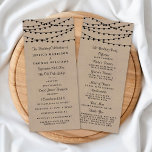 Rustic Kraft String Lights Wedding Program<br><div class="desc">Simple yet elegant, the string lights on rustic Kraft wedding collection is a stunning design featuring lovely white hanging string lights on a Kraft effect background, which is perfect for any rustic wedding celebration. These programs can be personalized for your special occasion and would make the perfect order of service...</div>