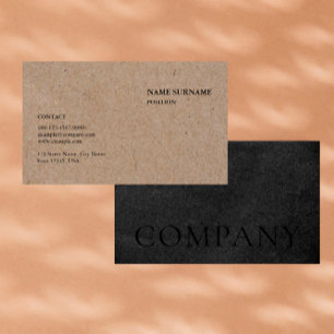 Rustic Kraft-Textured Paper Minimalist Generic  Business Card