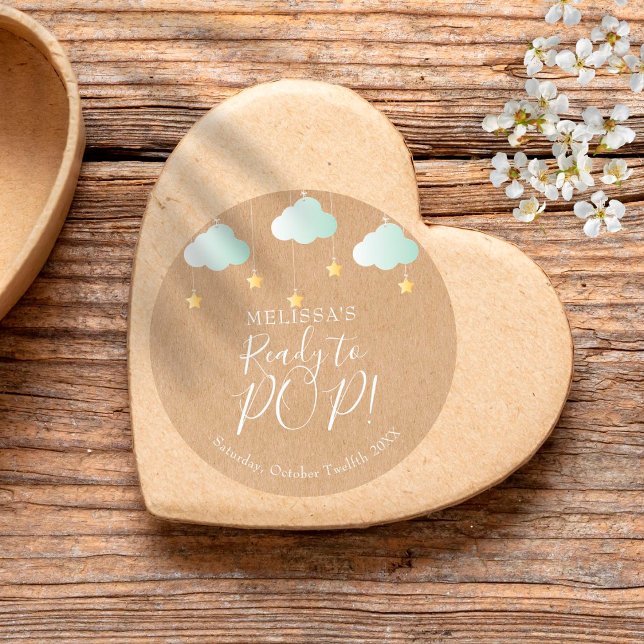 Rustic Kraft Twinkle Twinkle Ready To POP Classic Round Sticker (Creator Uploaded)
