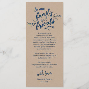Rustic Kraft Vines, Place Setting Thank You Card