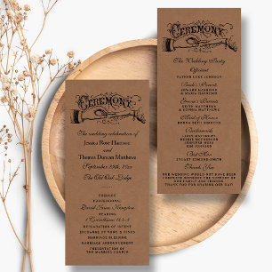 Rustic Kraft Wedding Ceremony Program Templates