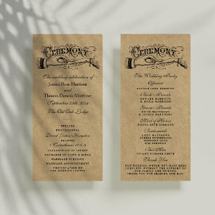 Rustic Kraft Wedding Ceremony Program Templates