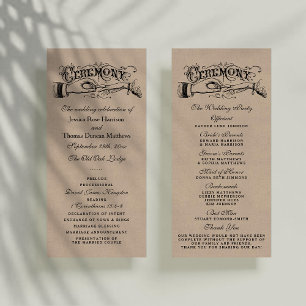 Rustic Kraft Wedding Ceremony Program Templates