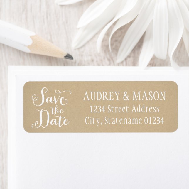 Rustic Kraft Wedding Enregistrer la date Retourner (En situation)