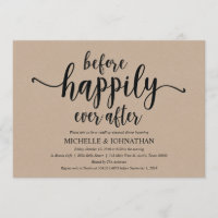 Rustic Kraft Wedding Rehearsal Dinner Invites
