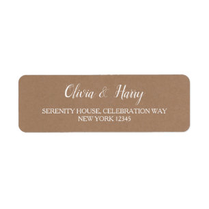Rustic Kraft   Wedding Return Address Labels