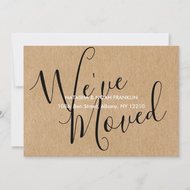 Rustic Kraft We've Moved New Home Address (Front)