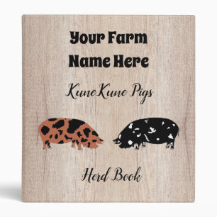 Rustic KuneKune Pig Herd Book Binder