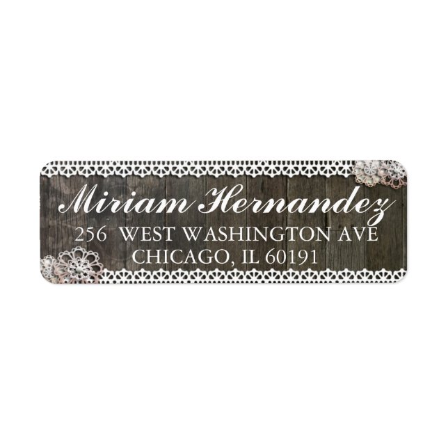 Rustic Lace Adresse Étiquette (Devant)