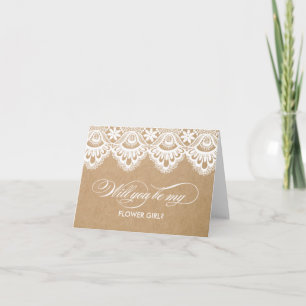 RUSTIC LACE   BRIDESMAID CARDS
