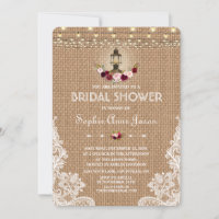 Rustic Lace Burlap String Lights Bridal Shower