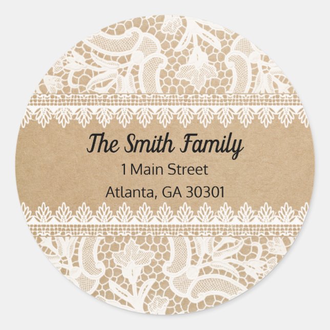 Rustic Lace Custom Address Label (Front)