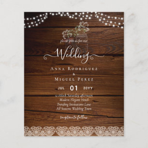 Rustic Lace Mason Jar Lights Gypsophila Wedding Flyer