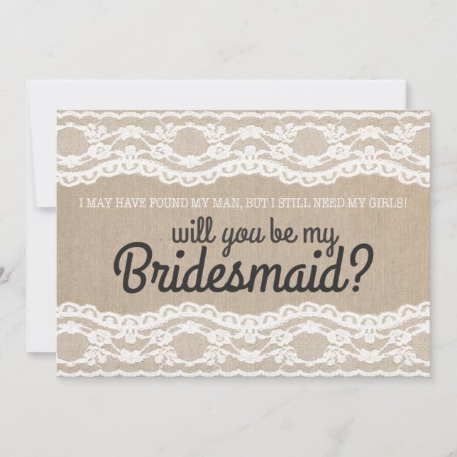 Rustic Lace Seras-Tu Mon Invitation De Foutaise (Devant)