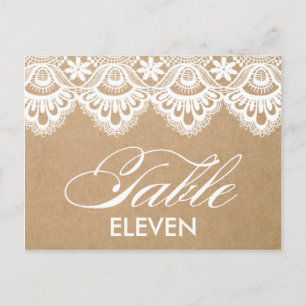 RUSTIC LACE   TABLE NUMBERS POSTCARD