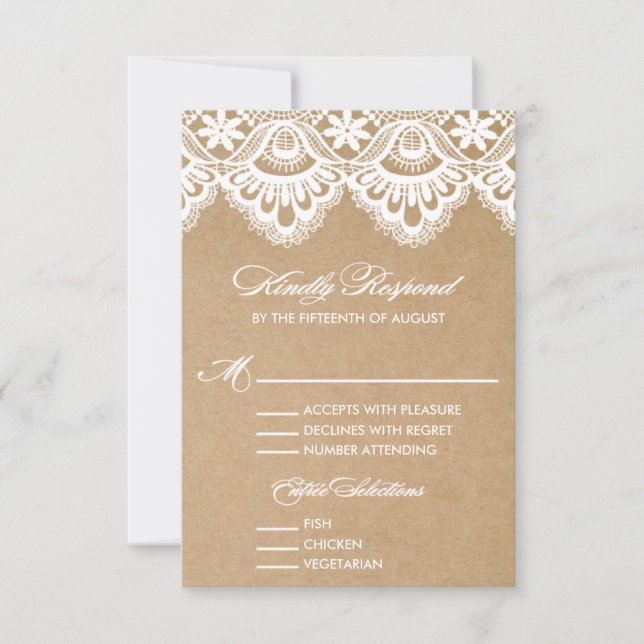 RUSTIC LACE | WEDDING RSVP ENCLOSURE CARD 2 (Front)