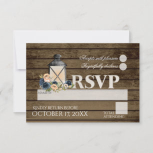 Rustic Ladder and Lantern RSVP Wedding