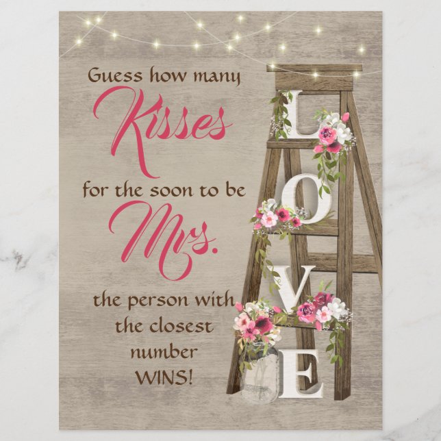 Rustic Ladder Guessing Game Party Decor (Front)