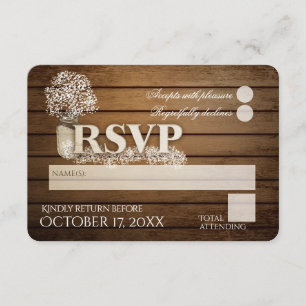 Rustic Ladder Love Baby's Breath RSVP Wedding