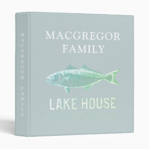 Rustic Lake House Family Name 3 Ring Binder