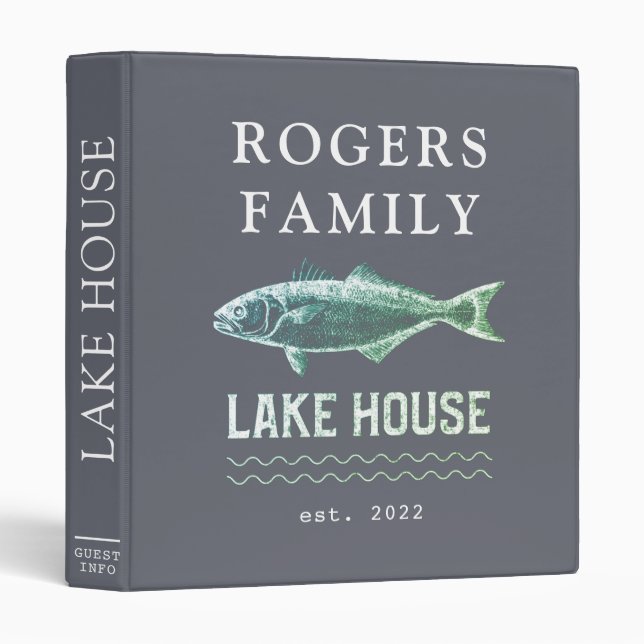 Rustic Lake House Vacation Rental Welcome Guest Binder (Front/Spine)