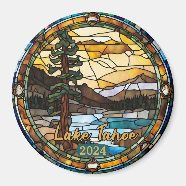 Rustic Lake Tahoe California Magnet (Front)