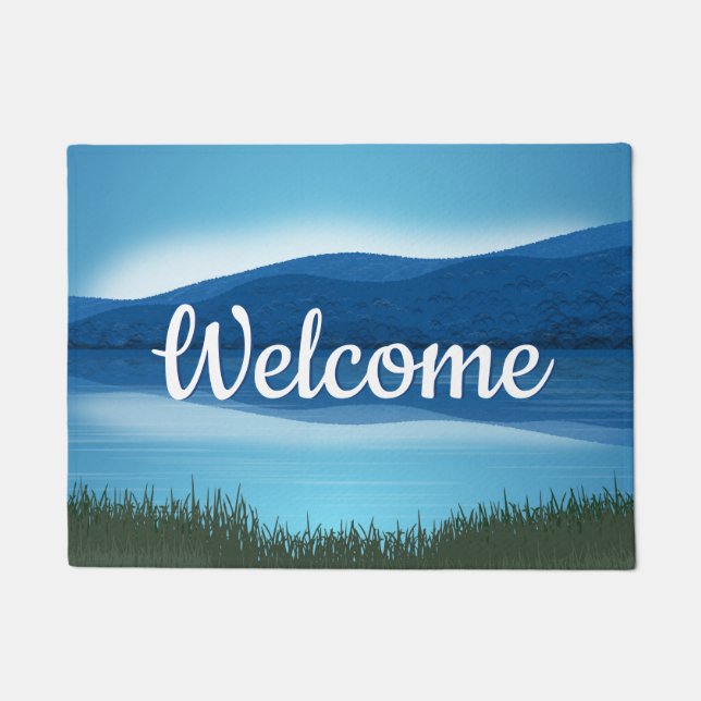 Rustic Lake "Welcome" Door Mat (Front)