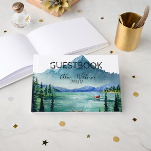 Rustic Lakeside Mariage Livre d'invité personnalis