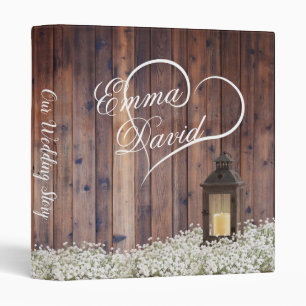 Rustic Lantern Baby's Breath Floral Wedding Album Binder