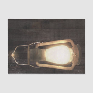 Rustic Lantern Light Brown Barn Wood Wedding Tissue Paper